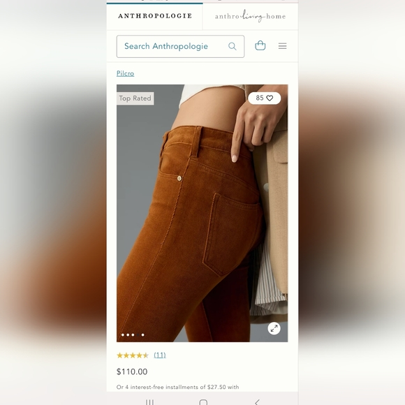 Pilcro and the letterpress corduroy skinny jeans / pants - Picture 10 of 16